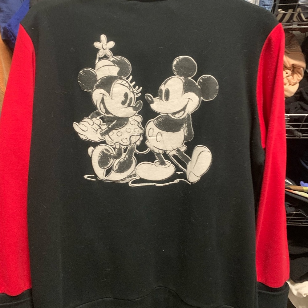 Black and Red Mickey and Minnie zip up Sweatshirt